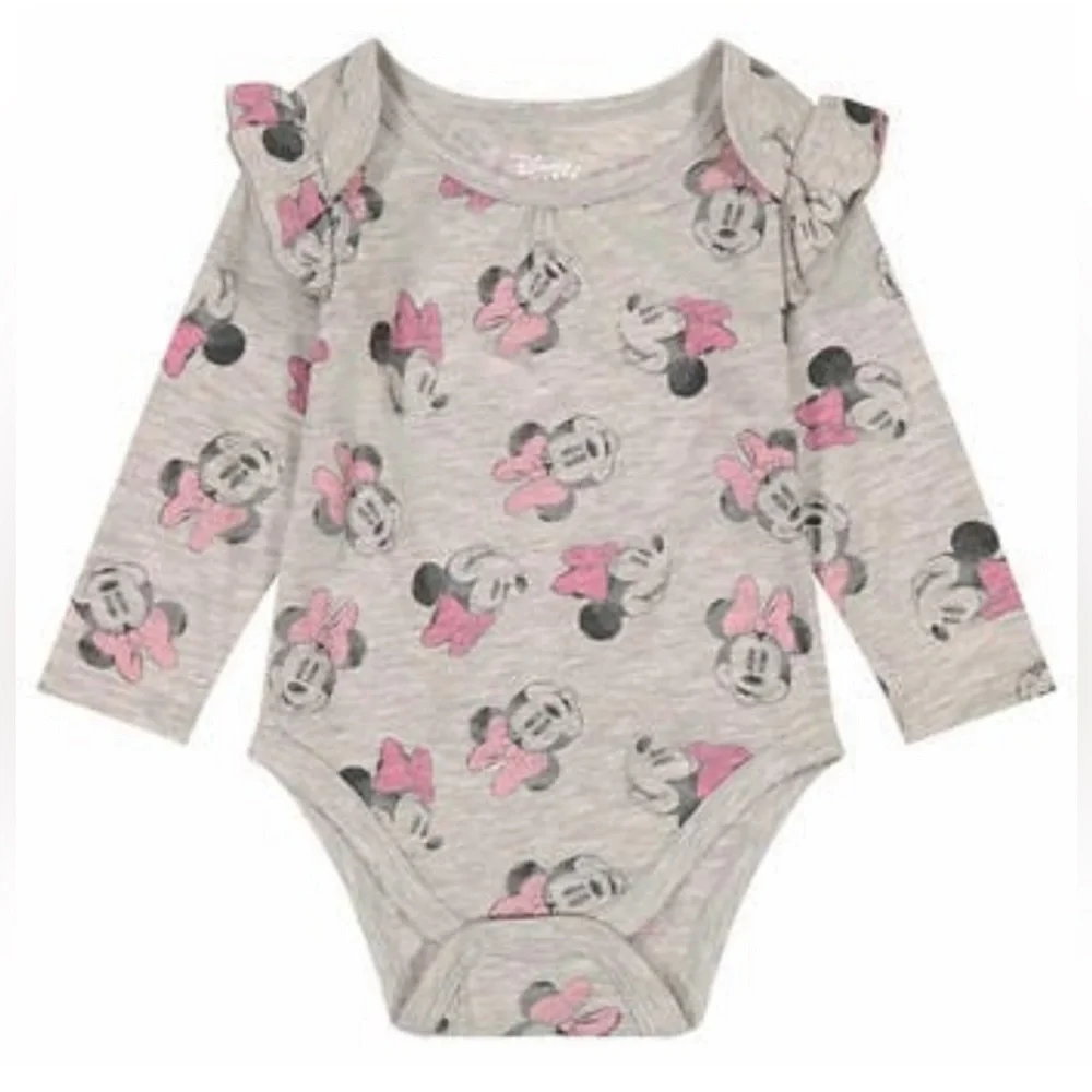 Disney Minnie Mouse Baby Girl 4 Piece Set 9M Bodysuit Pullover Pants